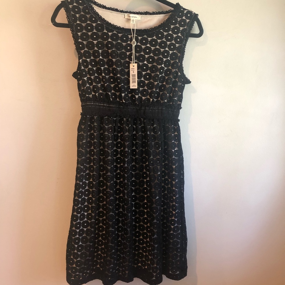 Max Studio black / nude lace dress